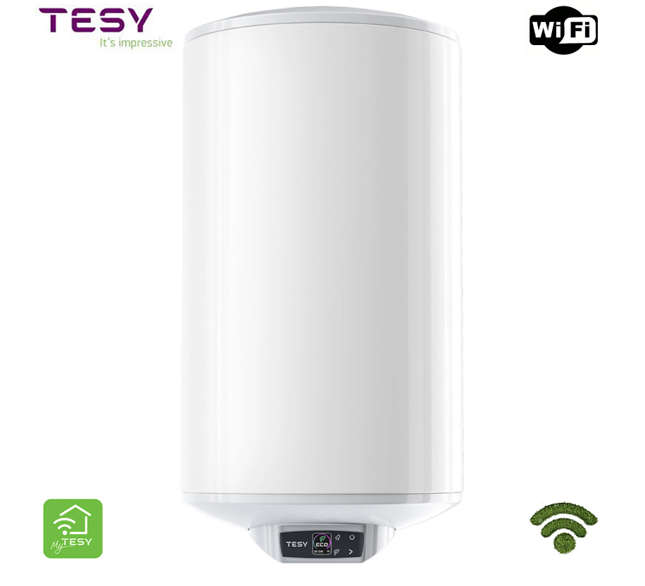 Boiler electric BiLight Cloud 100L, Wi-Fi, 2000W, LCD, montare verticala, Clasa energetica B - Boilere