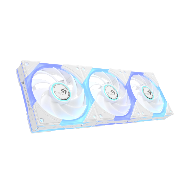 Ventilator Carcasa ASUS ROG Eurux GR120 ARGB Fan White Triple Pack, 12 cm, 2600 RPM, 3 ventilatoare, RGB