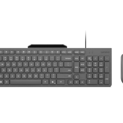 Kit wired tastatura si mouse Lenovo 310 USB-A Wired Combo, taste numerice, gri, US English
