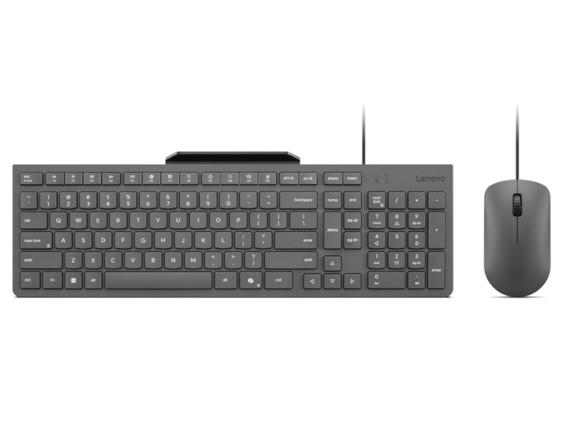 Kit wired tastatura si mouse Lenovo 310 USB-A Wired Combo, taste numerice, gri, US English