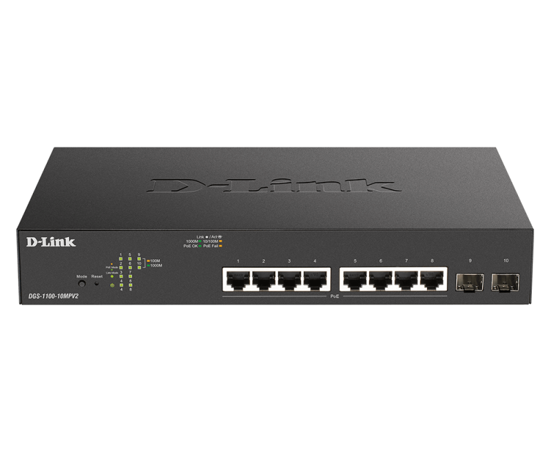 Switch D-Link Gigabit DGS-1100-10MPV2, 8 porturi