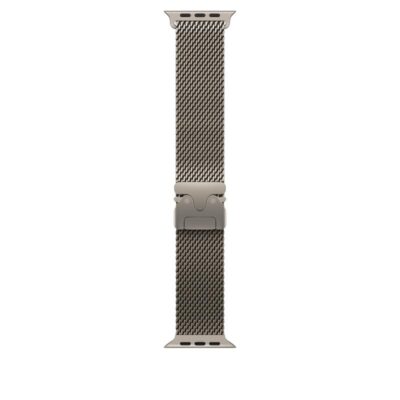 Curea pentru Apple Watch 49mm Natural Titanium Milanese Loop - Medium