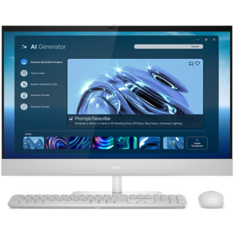 All-in-One Consumer Dell Pro 27 EC27260 cu procesor Intel Core Ultra 7 355 pana la 5 GHz, 27 inch, FHD, 16 GB, Intel Graphics, Windows 11 Pro, White, 3 ani Garantie