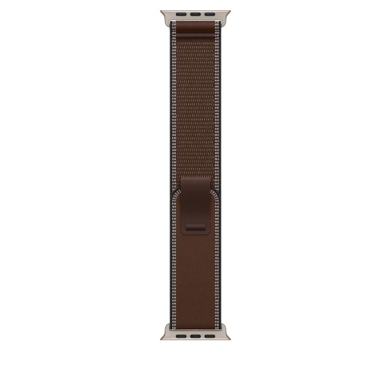 Curea pentru Apple Watch 49mm Dark Umber Trail Loop - M/L - Natural Titanium Finish