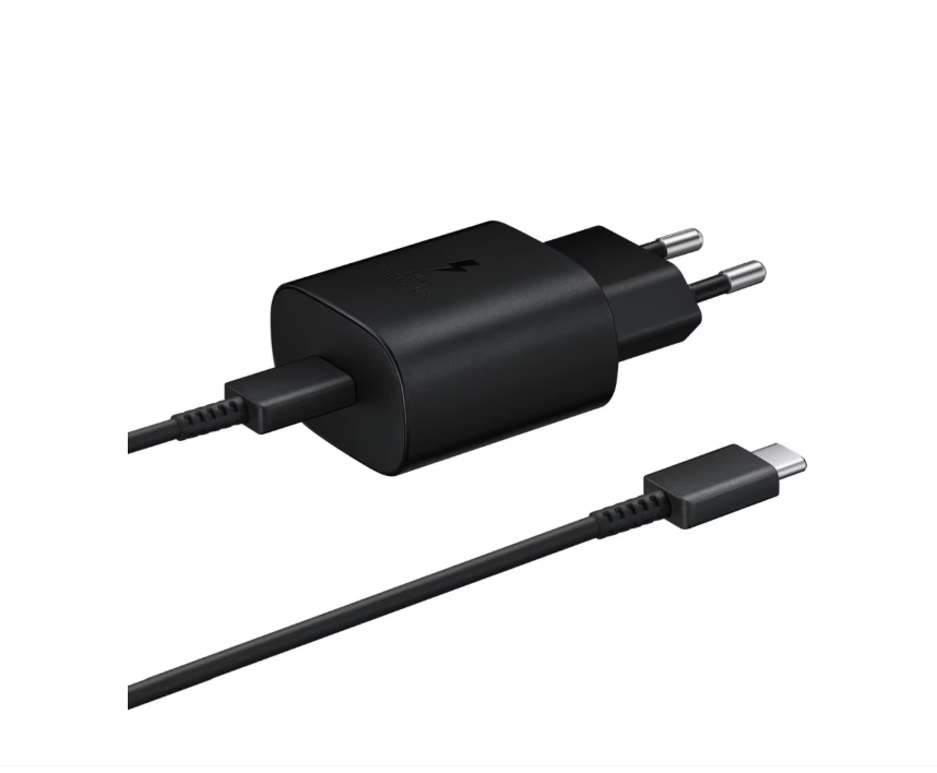 Samsung EP-TA800 25W/3A Travel Adapter 1xUSB-C Black (bulk) + Samsung USB Type-C to C Cable (1m, 3A) Black (bulk)